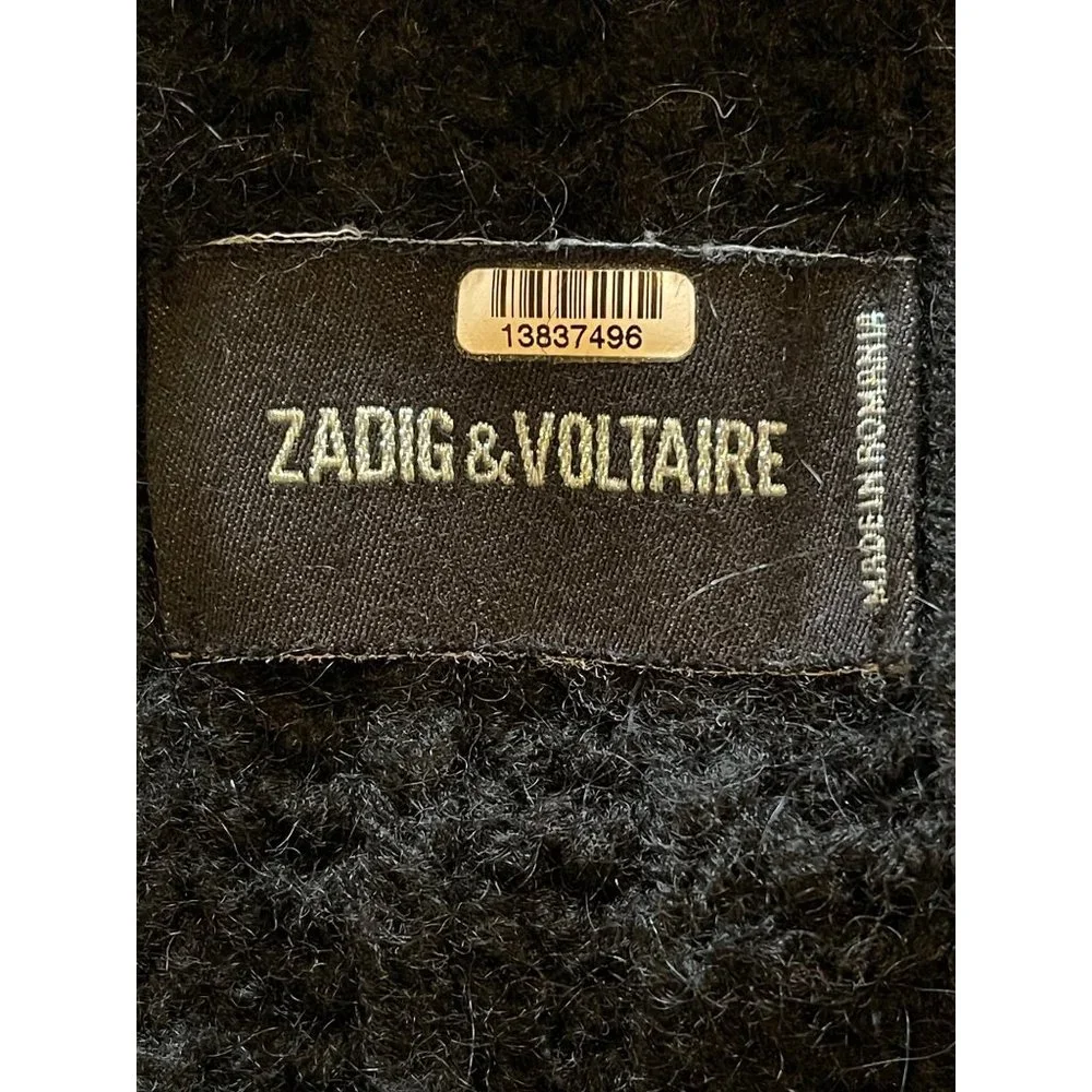 Zadig & Voltaire Black Knit Cardigan with Rainbow Heart Back Patch - Picture 8 of 11
